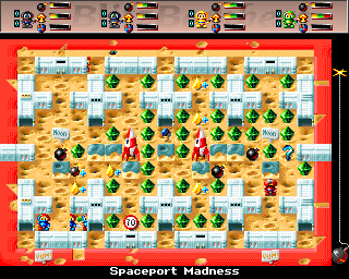 BlitzBombers (Amiga) screenshot: Nice graphics on the space level