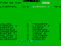 Football Director (ZX Spectrum) screenshot: The full classified results