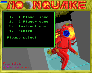 Moonquake (Acorn 32-bit) screenshot: Main menu