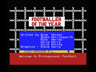 Footballer of the Year (MSX) screenshot: Credits screen