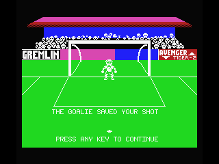 Footballer of the Year (MSX) screenshot: The goalie stopped the ball!