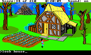 King's Quest III: To Heir is Human (TRS-80 CoCo) screenshot: Whose house is this?