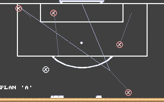 Footballer of the Year 2 (Atari ST) screenshot: One of the pre-planned routines