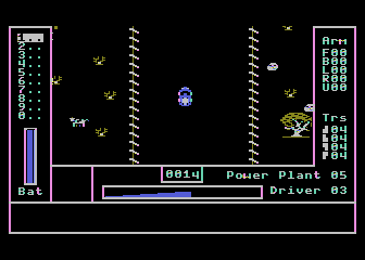AutoDuel (Atari 8-bit) screenshot: Driving along...