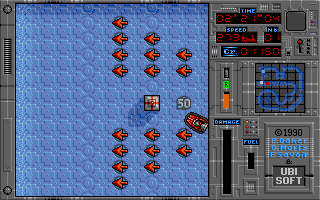 Jupiter's Masterdrive (Atari ST) screenshot: Notice the speed-up panels