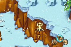 Ice Age 2: The Meltdown (Game Boy Advance) screenshot: Sid climbing handholds
