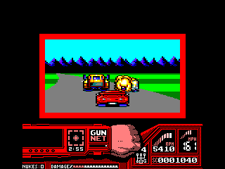 Techno Cop (Amstrad CPC) screenshot: Blew one of them up