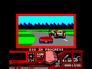 Techno Cop (Amstrad CPC) screenshot: Remember, cadets, 232 is the code for the crime in progress