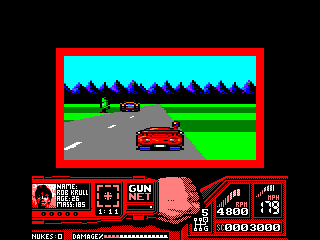 Techno Cop (Amstrad CPC) screenshot: The target you must apprehend
