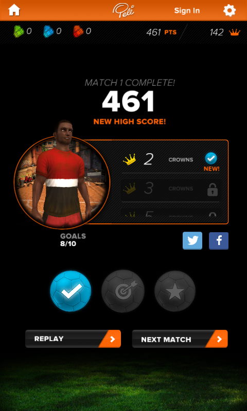 Pelé: King of Football (Android) screenshot: Level completed