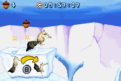 Ice Age 2: The Meltdown (Game Boy Advance) screenshot: Jumping over ice