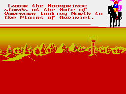 Doomdark's Revenge (ZX Spectrum) screenshot: Starting point for Luxor