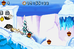 Ice Age 2: The Meltdown (Game Boy Advance) screenshot: Get the acorns!
