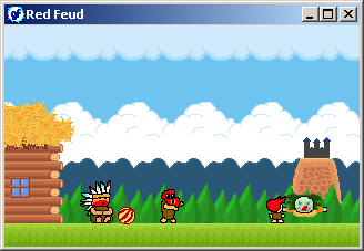 Red Feud (Windows) screenshot: Intro: the clown strikes!