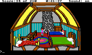 King's Quest III: To Heir is Human (TRS-80 CoCo) screenshot: The three bears bedroom