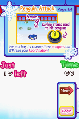 Imagine: Figure Skater (Nintendo DS) screenshot: Penguin Attack introduction