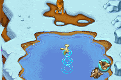 Ice Age 2: The Meltdown (Game Boy Advance) screenshot: Swimming across