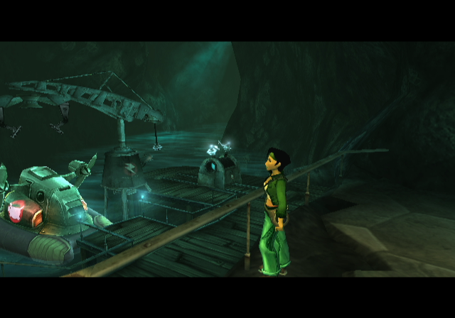 Beyond Good & Evil (GameCube) screenshot: Down in the Hangar