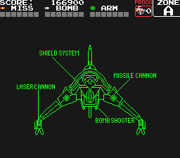 Darius (TurboGrafx-16) screenshot: Your ship, the Silverhawk