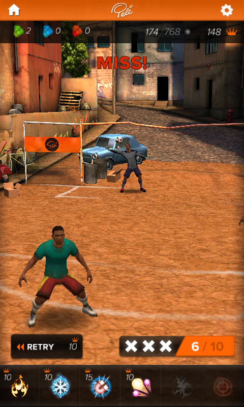 Pelé: King of Football (Android) screenshot: Keeper took it!