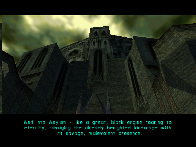 Shadow Man (Nintendo 64) screenshot: The opening movie for The Asylum.