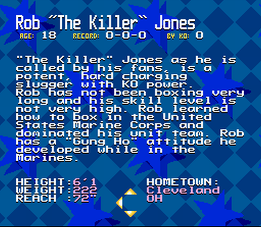 Foreman for Real (SNES) screenshot: Boxer's description