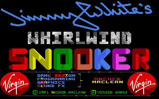 Jimmy White's 'Whirlwind' Snooker (Atari ST) screenshot: Title screen