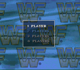 WWF Raw (SNES) screenshot: WWF Raw supports up to 4 players.