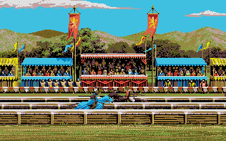 Defender of the Crown (Atari ST) screenshot: Side view showing the results.