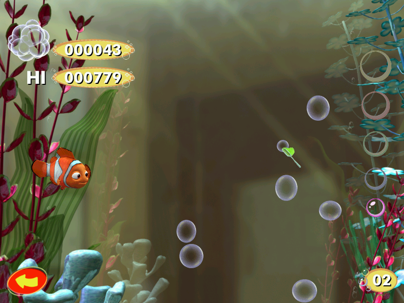 Disney•Pixar Finding Nemo (Windows) screenshot: Catching bubbles