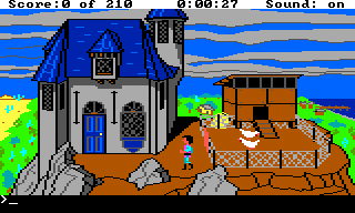 King's Quest III: To Heir is Human (TRS-80 CoCo) screenshot: Outside the house