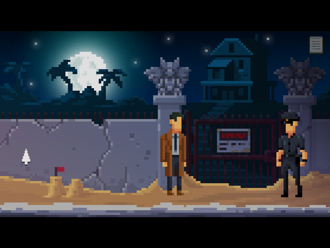 The Darkside Detective (Windows) screenshot: Front of the mafioso's mansion.