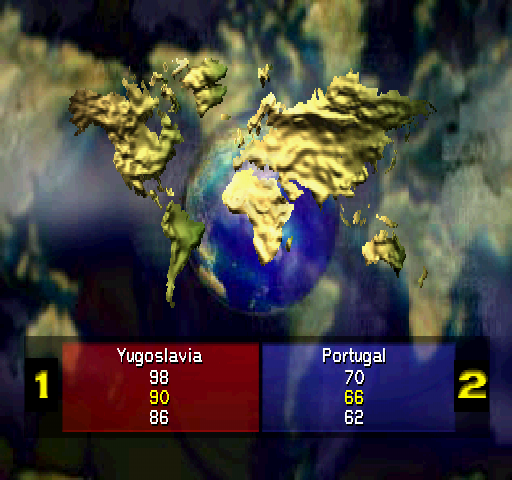 Viva Soccer (PlayStation) screenshot: Team Selection