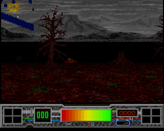 Testament (Amiga) screenshot: Starting out in the barren landscape