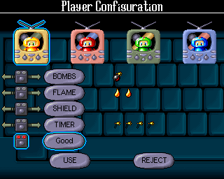 BlitzBombers (Amiga) screenshot: Setting handicap