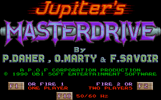 Jupiter's Masterdrive (Atari ST) screenshot: Title screen