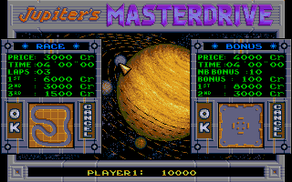 Jupiter's Masterdrive (Atari ST) screenshot: Race information