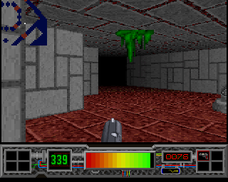 Testament (Amiga) screenshot: Slime stalactites, or is it slime stalagmites?