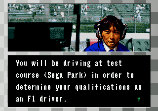 Formula One World Championship: Beyond the Limit (SEGA CD) screenshot: There's a lot of boring dialog between races.