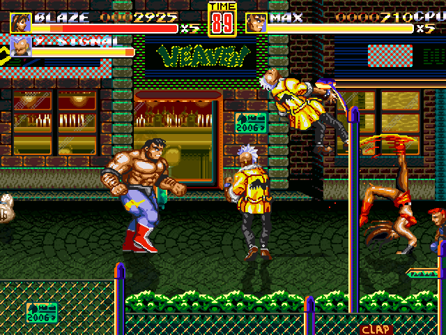 Streets of Rage Remake (Windows) screenshot: Two-player mode: Max and Blaze (2006 version)