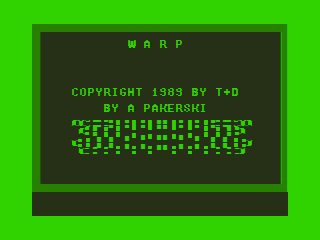 Warp (TRS-80 CoCo) screenshot: Title Screen