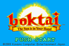 Boktai: The Sun is in Your Hand (Game Boy Advance) screenshot: Title screen.