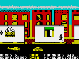 Biggles (ZX Spectrum) screenshot: Fell to my death