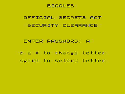 Biggles (ZX Spectrum) screenshot: You did get the code in part 1, right?