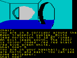 The Worm in Paradise (ZX Spectrum) screenshot: Inside the Habihome