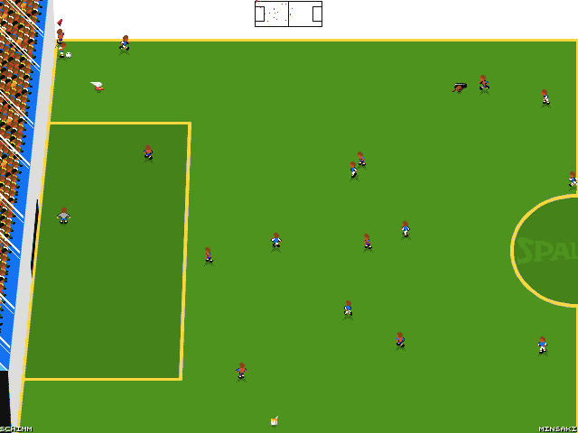Eat the Whistle (Amiga) screenshot: A free throw in the corner