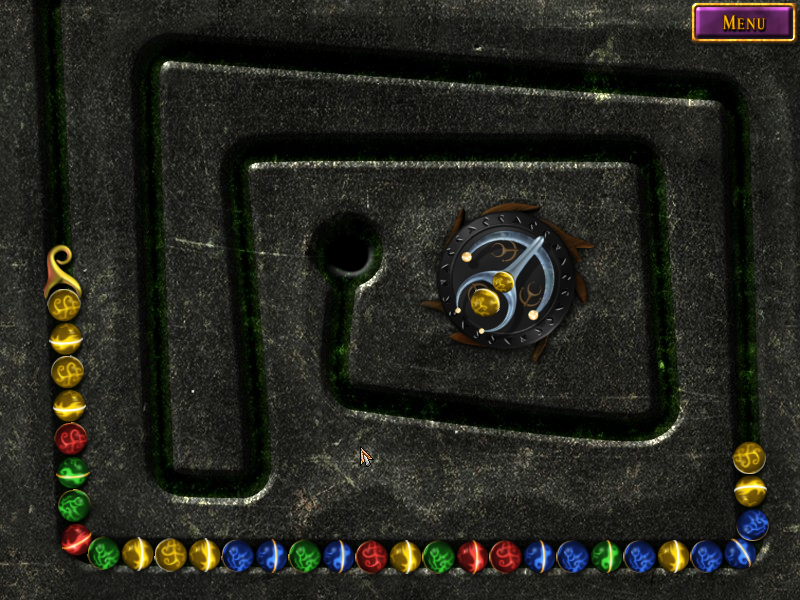 Sparkle (Windows) screenshot: A more angled 'snake' of balls this time