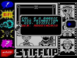 Stifflip & Co. (ZX Spectrum) screenshot: Transferring objects across the team