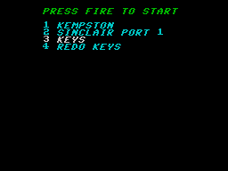 Stifflip & Co. (ZX Spectrum) screenshot: Control selection
