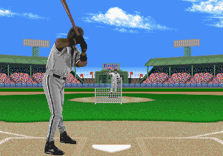 Frank Thomas Big Hurt Baseball (Genesis) screenshot: Bases loaded